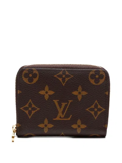 Pre-owned Louis Vuitton 2021-2025 Monogram Zippy Coin Purse In Brown