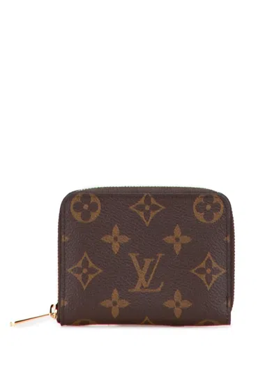 Pre-owned Louis Vuitton 2021-2025 Monogram Zippy Purse Coin Pouch In Brown