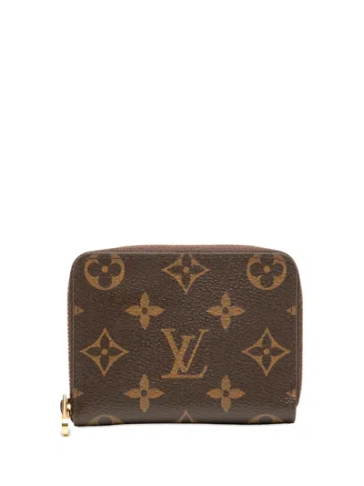 Pre-owned Louis Vuitton 2021-2025 Monogram Zippy Purse Coin Pouch In Brown