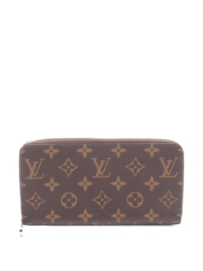 Pre-owned Louis Vuitton 2021-2025 Monogram Zippy Wallet Long Wallets In Brown