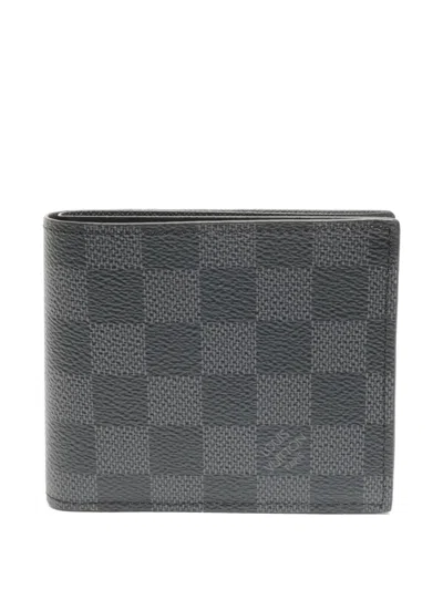 Pre-owned Louis Vuitton 2021-2025 Nm Portefeuille Marco Wallet In Black
