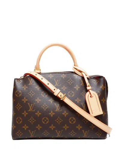 Pre-owned Louis Vuitton 2021-2025 Petit Palais Pm Monogram Tote Bag In Brown