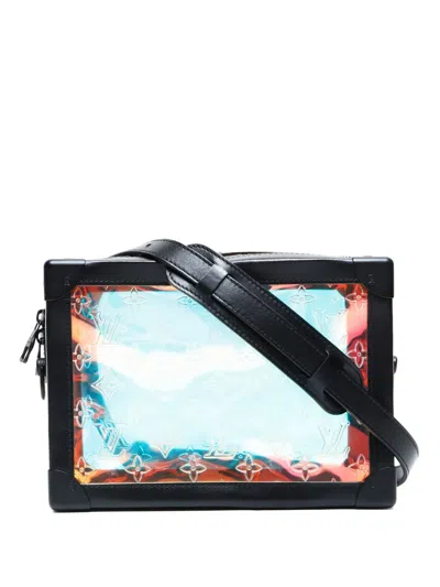 Pre-owned Louis Vuitton 2021-2025 Soft Trunk Monogram Prism Shoulder Bag In Black