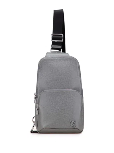 Pre-owned Louis Vuitton 2021-2025 Taiga Avenue Sling Crossbody Bag In Gray