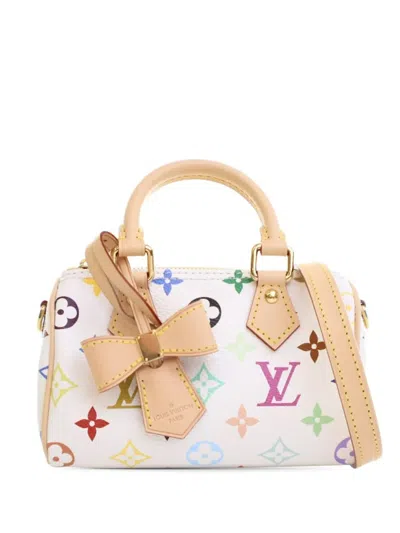 Pre-owned Louis Vuitton 2021-2025 Takashi Murakami Monogram Multicolore Nano Speedy Bandouliere Satchel