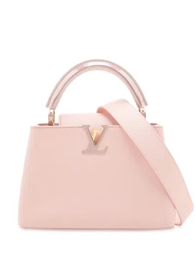 Pre-owned Louis Vuitton 2021-2025 Taurillon Capucines Bb Satchel In Pink