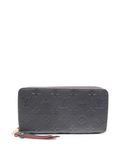 Pre-owned Louis Vuitton 2021-2025 Unplant Monogram Zippy Leather Wallet In Blue