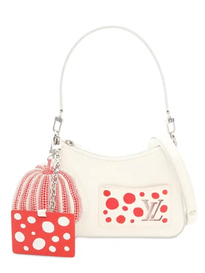Pre-owned Louis Vuitton 2021-2025 Yayoi Kusama Epi Infinity Dots Marellini Satchel In White