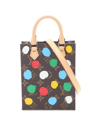Pre-owned Louis Vuitton 2021-2025 Yayoi Kusama Monogram Dots Petit Sac Plat Satchel In Brown