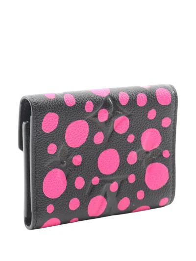 Pre-owned Louis Vuitton 2021-2025 Yayoi Kusama Monogram Empreinte Victorine Bifold Wallet Small Wallets In Black