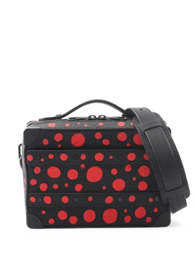 Pre-owned Louis Vuitton 2021-2025 Yayoi Kusama Monogram Taurillon Handle Soft Trunk Satchel In Black