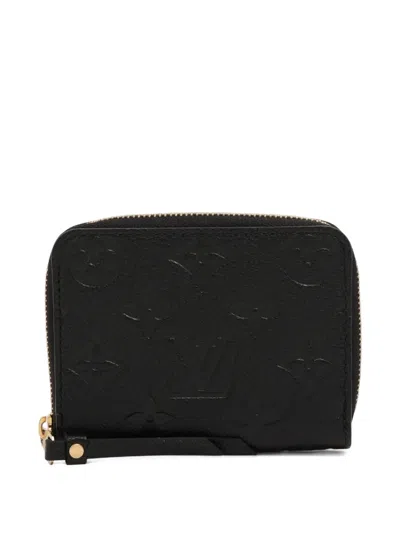 Pre-owned Louis Vuitton 2021-2025s Empreinte Zippy Coin Wallet In Black