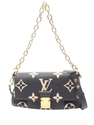 Pre-owned Louis Vuitton 2021-2026 Bicolor Monogram Empreinte Giant Favorite Satchel In Black