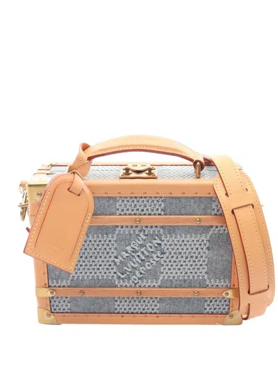 Pre-owned Louis Vuitton 2021-2026 Damier Denim Handle Trunk Satchel In Blue