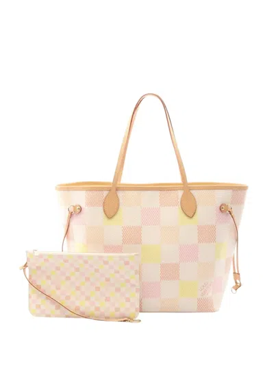 Pre-owned Louis Vuitton 2021-2026 Damier Licious Neverfull Mm Tote Bag In Pink