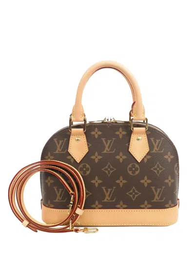 Pre-owned Louis Vuitton 2021-2026 Monogram Alma Bb Satchel In Brown