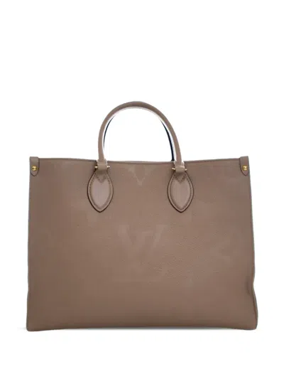 Pre-owned Louis Vuitton 2021-2026 Monogram Empreinte Onthego Mm Satchel In Brown