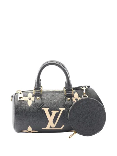 Pre-owned Louis Vuitton 2021-2026 Monogram Empreinte Papillon Bb Satchel In Black
