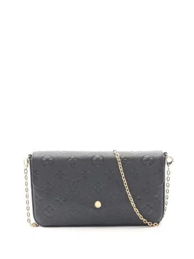 Pre-owned Louis Vuitton 2021-2026 Monogram Empreinte Pochette Felicie Crossbody Bag In Black