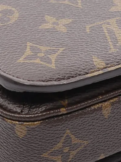 Pre-owned Louis Vuitton 2021-2026 Monogram Pochette Metis East West Satchel In Brown