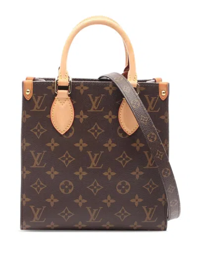 Pre-owned Louis Vuitton 2021-2026 Monogram Sac Plat Bb Satchel In Brown