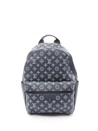 Pre-owned Louis Vuitton 2021-2026 Monogram Shadow Discovery Pm Backpack In Blue