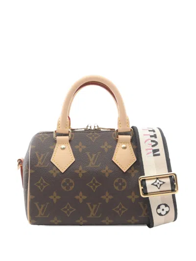 Pre-owned Louis Vuitton 2021-2026 Monogram Speedy Bandouliere 20 Satchel In Brown