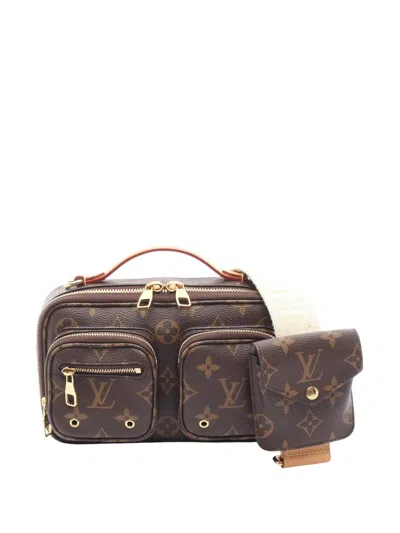Pre-owned Louis Vuitton 2021-2026 Monogram Utility Satchel In Brown