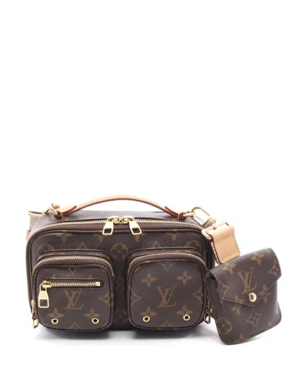Pre-owned Louis Vuitton 2021-2026 Monogram Utility Satchel Crossbody Bag In Brown