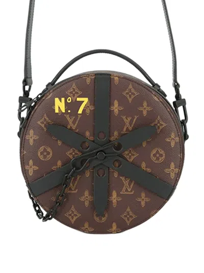 Pre-owned Louis Vuitton 2021-2026 Monogram Wheel Box Satchel In Black