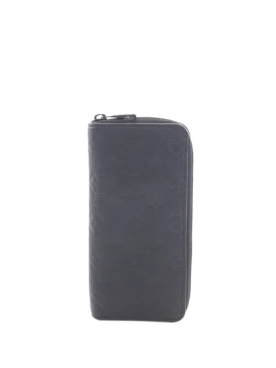 Pre-owned Louis Vuitton 2021-2026 Taurillon Zippy Wallet Long Wallets In Black