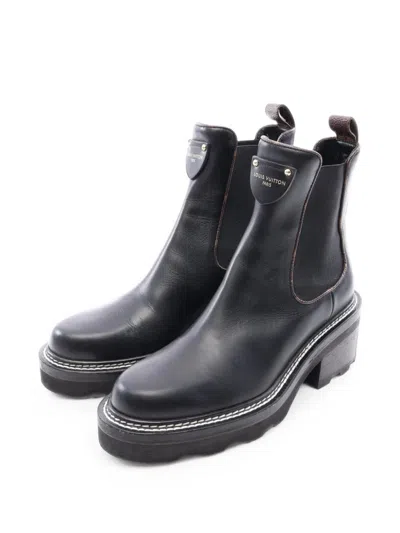 Pre-owned Louis Vuitton 2021 Beaubourg Line Chelsea Boots In Black