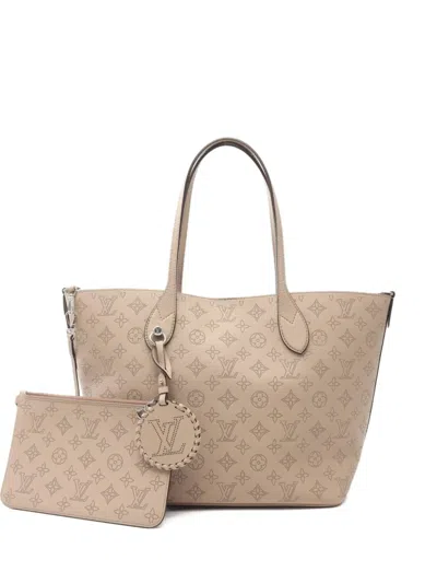 Pre-owned Louis Vuitton 2021 Blossom Mm Mahina Tote Bag In Neutral