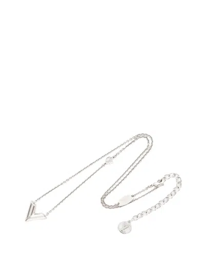 Pre-owned Louis Vuitton 2021 Brass Essential V Supple Necklace Costume Necklace In Silver