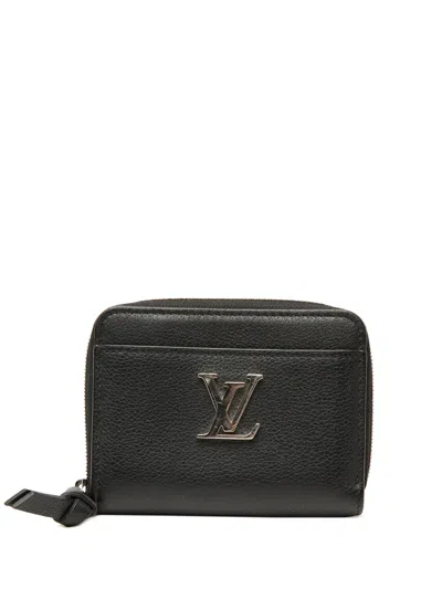 Pre-owned Louis Vuitton 2021 Calfskin Lockme Zippy Purse Coin Pouch In Black
