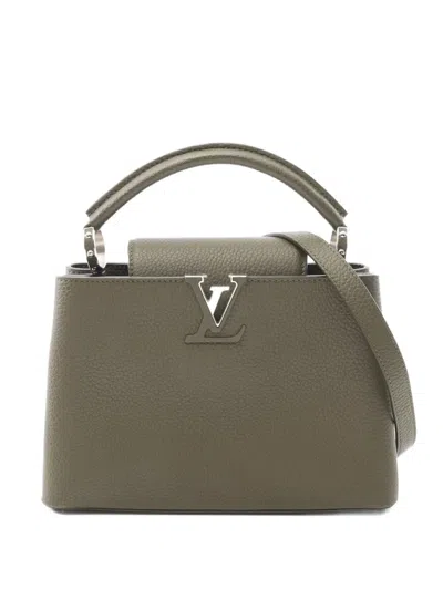 Pre-owned Louis Vuitton 2021 Capucines Bb Leather Handbag In Green