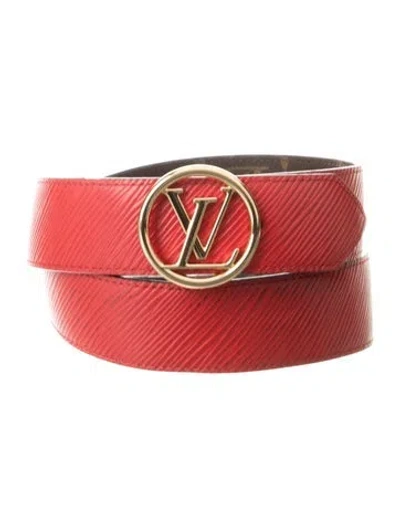 Pre-owned Louis Vuitton 2021 Circle 35mm Reversible Belt In Brown