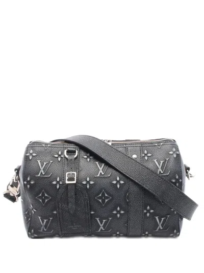 Pre-owned Louis Vuitton 2021 City Keepall Shoulder Bag In Black