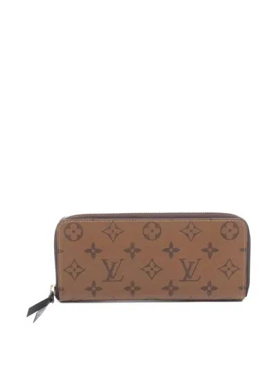 Pre-owned Louis Vuitton 2021 Clemence Monogram Zip-fastening Wallet In Brown