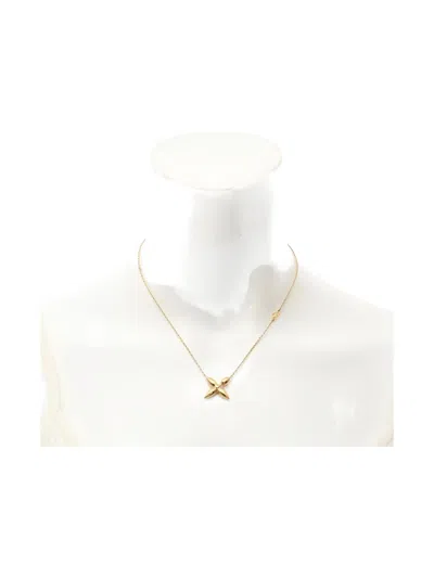 Pre-owned Louis Vuitton 2021 Collier Louisette Flower-pendant Necklace In Gold