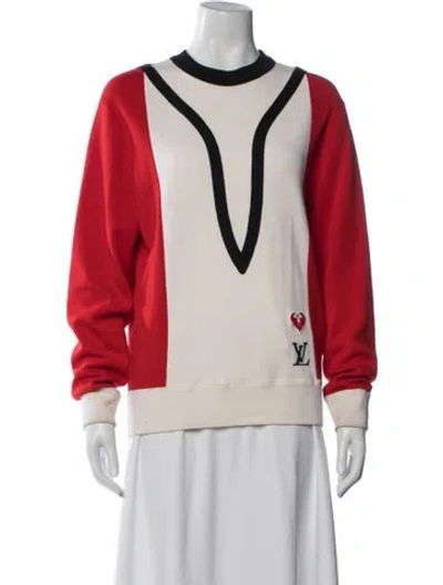 Pre-owned Louis Vuitton 2021 Colorblock Pattern Sweatshirt In White