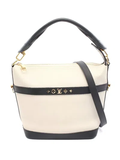 Pre-owned Louis Vuitton 2021 Cruiser Pm Grained Leather Tote Bag In Neutral