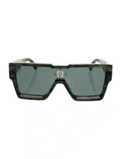 Pre-owned Louis Vuitton 2021 Cyclone Marble Sunglasses In Green