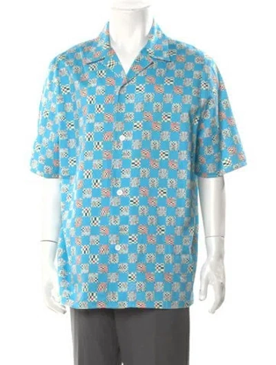 Pre-owned Louis Vuitton 2021 Damier Azur Pattern Shirt In Blue