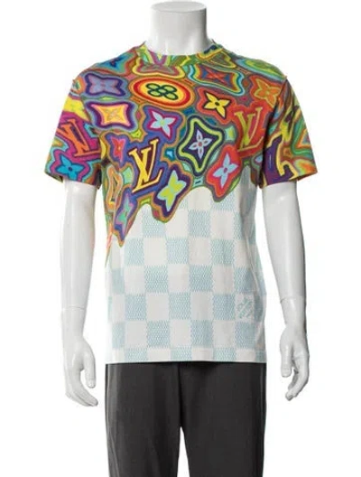 Pre-owned Louis Vuitton 2021 Damier Azur Pattern T-shirt In Multi