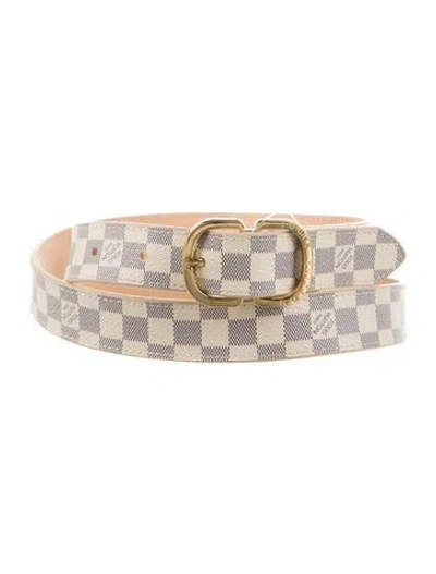 Pre-owned Louis Vuitton 2021 Damier Azur Pattern Waist Belt In Neutrals