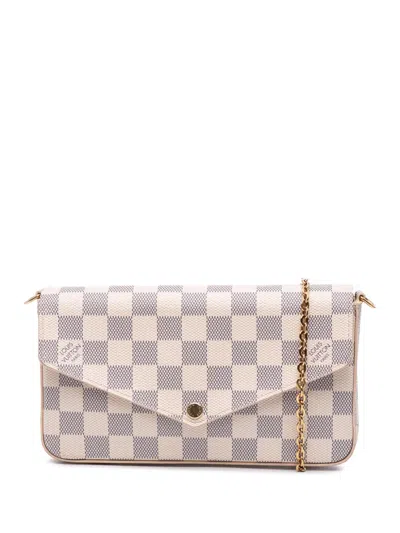 Pre-owned Louis Vuitton 2021 Damier Azur Pochette Felicie Crossbody Bag