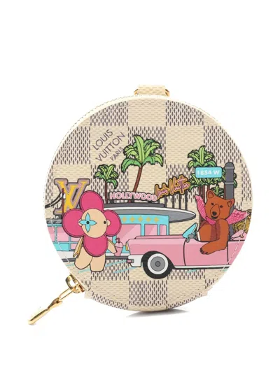 Pre-owned Louis Vuitton 2021 Damier Azur Vivienne Zip Coin Purse In Neutral