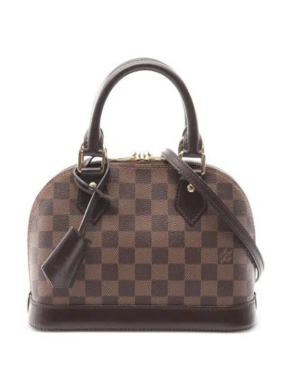 Pre-owned Louis Vuitton 2021 Damier Ebene Alma Bb Satchel In Brown