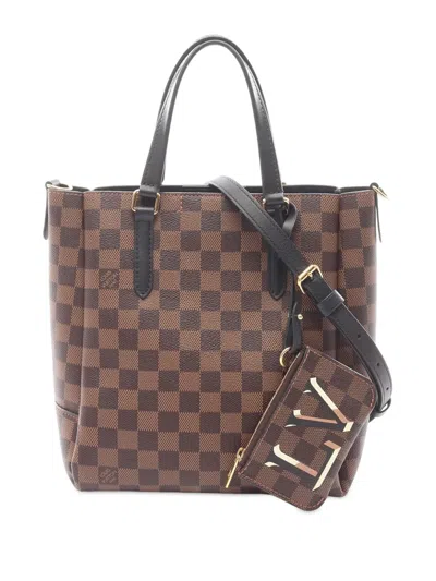 Pre-owned Louis Vuitton 2021 Damier Ebene Belmont Pm Satchel In Brown